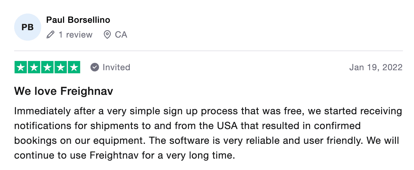 Trustpilot review